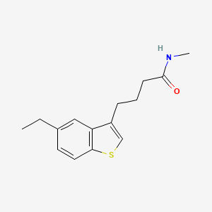 molecular formula C15H19NOS B12536640 4-(5-Ethyl-1-benzothiophen-3-yl)-N-methylbutanamide CAS No. 674773-02-5