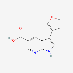 molecular formula C12H8N2O3 B12536657 1H-Pyrrolo[2,3-b]pyridine-5-carboxylic acid, 3-(3-furanyl)- 