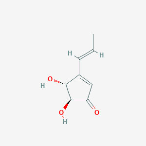 molecular formula C8H10O3 B1253685 (4R,5S)-4,5-dihydroxy-3-[(E)-prop-1-enyl]cyclopent-2-en-1-one 