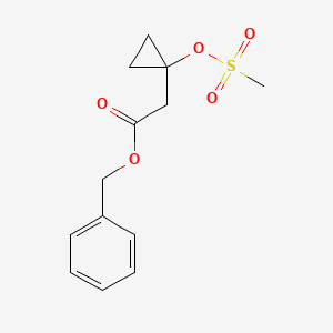 Cyclopropaneacetic acid, 1-[(methylsulfonyl)oxy]-, phenylmethyl ester