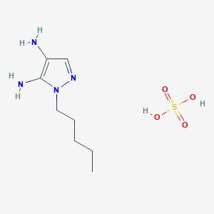 2-Pentylpyrazole-3,4-diamine;sulfuric acid