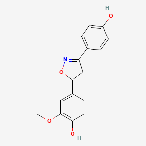 4-[5-(4-Hydroxy-3-methoxyphenyl)-1,2-oxazolidin-3-ylidene]cyclohexa-2,5-dien-1-one