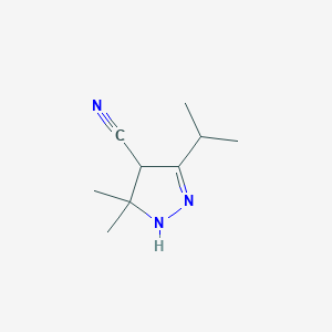 5,5-Dimethyl-3-(propan-2-yl)-4,5-dihydro-1H-pyrazole-4-carbonitrile