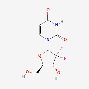 molecular formula C9H10F2N2O5 B1253716 1-[(4R,5R)-3,3-Difluoro-4-hydroxy-5-(hydroxymethyl)oxolan-2-yl]pyrimidine-2,4-dione 