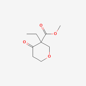 molecular formula C9H14O4 B12537172 Methyl 3-ethyl-4-oxooxane-3-carboxylate 