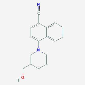 molecular formula C17H18N2O B12537309 4-[3-(Hydroxymethyl)-1-piperidinyl]-1-naphthonitrile CAS No. 664362-71-4