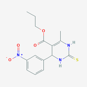 propyl 6-methyl-4-(3-nitrophenyl)-2-sulfanylidene-3,4-dihydro-1H-pyrimidine-5-carboxylate