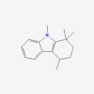 molecular formula C16H21N B12537352 1,1,4,9-Tetramethyl-2,3,4,9-tetrahydro-1H-carbazole CAS No. 683800-19-3