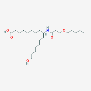 molecular formula C24H47NO5 B12537361 16-Hydroxy-9-[3-(pentyloxy)propanamido]hexadecanoic acid CAS No. 833484-08-5