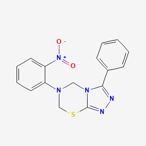 6-(2-Nitrophenyl)-3-phenyl-5,7-dihydro-[1,2,4]triazolo[3,4-b][1,3,5]thiadiazine