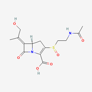 molecular formula C14H18N2O6S B1253765 (5R,6E)-3-(2-acetamidoethylsulfinyl)-6-(1-hydroxypropan-2-ylidene)-7-oxo-1-azabicyclo[3.2.0]hept-2-ene-2-carboxylic acid 