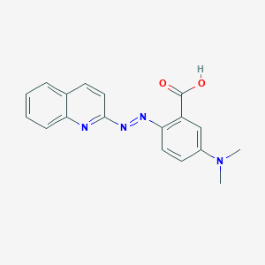 molecular formula C18H16N4O2 B1253766 Benzoic acid, 5-(dimethylamino)-2-(2-quinolinylazo)- CAS No. 366798-25-6