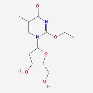 molecular formula C12H18N2O5 B1253768 2-Ethoxy-1-((2R,4S,5R)-4-hydroxy-5-(hydroxymethyl)tetrahydrofuran-2-yl)-5-methylpyrimidin-4(1H)-one 