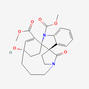 molecular formula C23H26N2O6 B1253772 二甲基 (1S,9S,16S)-16-羟基-21-氧代-2,12-二氮杂五环[14.2.2.19,12.01,9.03,8]二十一烷-3,5,7,17-四烯-2,18-二羧酸酯 