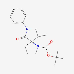 1,7-Diazaspiro[4.4]nonane-1-carboxylic acid, 9-methyl-6-oxo-7-phenyl-, 1,1-dimethylethyl ester, (5S,9S)-