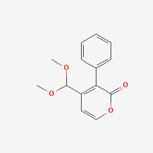 molecular formula C14H14O4 B12537729 4-(Dimethoxymethyl)-3-phenyl-2H-pyran-2-one CAS No. 820986-10-5