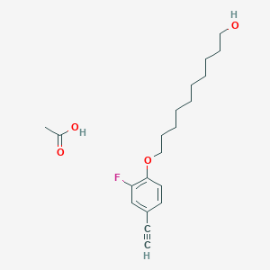 molecular formula C20H29FO4 B12537730 Acetic acid--10-(4-ethynyl-2-fluorophenoxy)decan-1-ol (1/1) CAS No. 820241-92-7