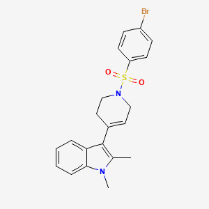 molecular formula C21H21BrN2O2S B1253787 3-[1-(4-溴苯基)磺酰基-3,6-二氢-2H-吡啶-4-基]-1,2-二甲基吲哚 