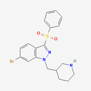 1H-Indazole, 6-bromo-3-(phenylsulfonyl)-1-(3-piperidinylmethyl)-