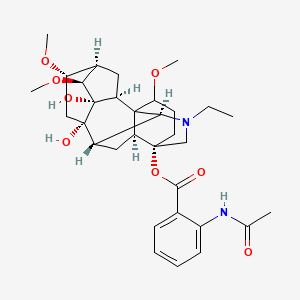 molecular formula C32H44N2O8 B1253803 [(2S,3S,4S,5R,6S,8S,9S,10S,13S,16S,17S)-11-ethyl-3,8-dihydroxy-4,6,16-trimethoxy-11-azahexacyclo[7.7.2.12,5.01,10.03,8.013,17]nonadecan-13-yl] 2-acetamidobenzoate 
