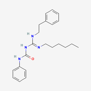 molecular formula C22H30N4O B12538128 Urea, [(hexylamino)[(2-phenylethyl)amino]methylene]phenyl- CAS No. 656836-03-2