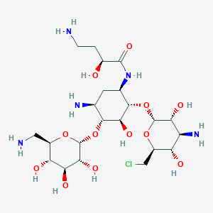molecular formula C22H42ClN5O12 B1253823 6''-Chloro-6''-deoxyamikacin 