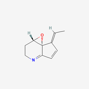 molecular formula C10H11NO B1253831 (1R,3S,10E)-10-ethylidene-2-oxa-6-azatricyclo[5.3.0.01,3]deca-6,8-diene 