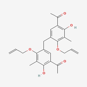 1-[5-[(5-Acetyl-4-hydroxy-3-methyl-2-prop-2-enoxyphenyl)methyl]-2-hydroxy-3-methyl-4-prop-2-enoxyphenyl]ethanone