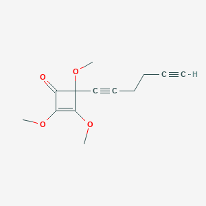 molecular formula C13H14O4 B12538420 4-(Hexa-1,5-diyn-1-yl)-2,3,4-trimethoxycyclobut-2-en-1-one CAS No. 141930-09-8