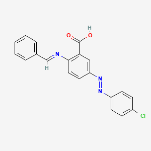 2-[(E)-Benzylideneamino]-5-[(E)-(4-chlorophenyl)diazenyl]benzoic acid