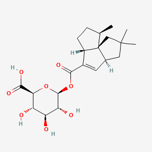 molecular formula C21H30O8 B1253845 (2S,3S,4S,5R,6S)-3,4,5-trihydroxy-6-[(1R,2R,5R,8S)-2,10,10-trimethyltricyclo[6.3.0.01,5]undec-6-ene-6-carbonyl]oxyoxane-2-carboxylic acid 