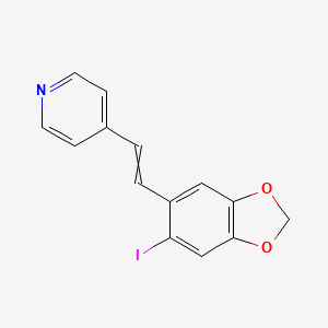 4-[2-(6-Iodo-2H-1,3-benzodioxol-5-yl)ethenyl]pyridine