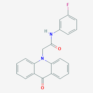 molecular formula C21H15FN2O2 B1253876 N-(3-fluorophenyl)-2-(9-oxo-10-acridinyl)acetamide 