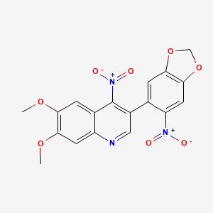 6,7-Dimethoxy-4-nitro-3-(6-nitro-2H-1,3-benzodioxol-5-yl)quinoline