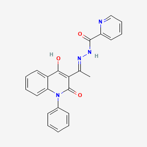 N-[(E)-1-(4-hydroxy-2-oxo-1-phenylquinolin-3-yl)ethylideneamino]pyridine-2-carboxamide