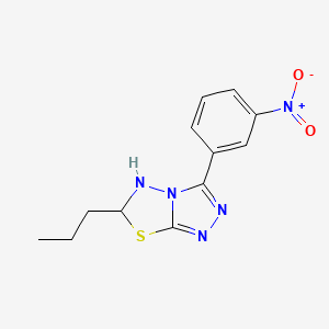 molecular formula C12H13N5O2S B12538837 3-(3-Nitrophenyl)-6-propyl-5,6-dihydro-[1,2,4]triazolo[3,4-b][1,3,4]thiadiazole 