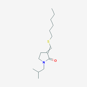 3-[(Hexylsulfanyl)methylidene]-1-(2-methylpropyl)pyrrolidin-2-one