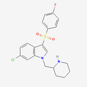 1H-Indole, 6-chloro-3-[(4-fluorophenyl)sulfonyl]-1-(2-piperidinylmethyl)-