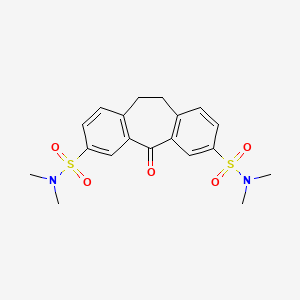 molecular formula C19H22N2O5S2 B1253929 5-N,5-N,14-N,14-N-tetramethyl-2-oxotricyclo[9.4.0.03,8]pentadeca-1(11),3(8),4,6,12,14-hexaene-5,14-disulfonamide 