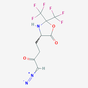 5-Oxazolidinone, 4-(4-diazo-3-oxobutyl)-2,2-bis(trifluoromethyl)-, (4S)-