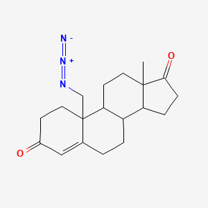 molecular formula C19H25N3O2 B1253950 10-(azidomethyl)-13-methyl-2,6,7,8,9,11,12,14,15,16-decahydro-1H-cyclopenta[a]phenanthrene-3,17-dione 