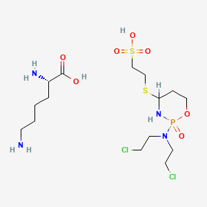 2-[[2-[bis(2-chloroethyl)amino]-2-oxo-1,3,2lambda5-oxazaphosphinan-4-yl]sulfanyl]ethanesulfonic acid;(2S)-2,6-diaminohexanoic acid