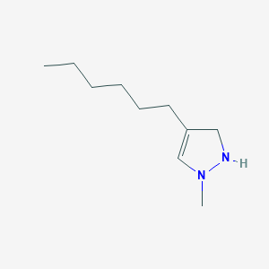 4-Hexyl-1-methyl-2,3-dihydro-1H-pyrazole