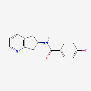 N-[(6R)-6,7-Dihydro-5H-cyclopenta[b]pyridin-6-yl]-4-fluorobenzamide