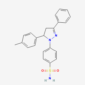 molecular formula C22H21N3O2S B1254081 4-[3-(4-Methylphenyl)-5-phenyl-3,4-dihydropyrazol-2-yl]benzenesulfonamide 