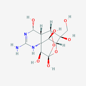 molecular formula C11H17N3O8 B1254088 (1R,5R,6S,7R,9S,11R,12R,13S,14R)-3-amino-14-(hydroxymethyl)-8,10-dioxa-2,4-diazatetracyclo[7.3.1.17,11.01,6]tetradec-3-ene-5,9,12,13,14-pentol 