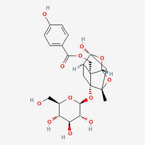 [(1S,2S,3R,5R,6S,8S)-6-hydroxy-8-methyl-3-[(2S,3R,4S,5S,6R)-3,4,5-trihydroxy-6-(hydroxymethyl)oxan-2-yl]oxy-9,10-dioxatetracyclo[4.3.1.02,5.03,8]decan-2-yl]methyl 4-hydroxybenzoate