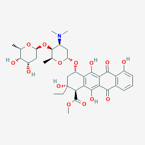 methyl (1R,2R,4S)-4-[(2R,4S,5S,6S)-5-[(2S,4S,5S,6S)-4,5-dihydroxy-6-methyloxan-2-yl]oxy-4-(dimethylamino)-6-methyloxan-2-yl]oxy-2-ethyl-2,5,7,12-tetrahydroxy-6,11-dioxo-3,4-dihydro-1H-tetracene-1-carboxylate