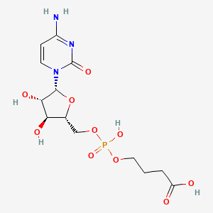molecular formula C13H20N3O10P B1254115 4-Amino-1-(5-O-((3-carboxypropoxy)hydroxyphosphinyl)-beta-D-arabinofuranosyl)-2(1H)-pyrimidinone CAS No. 89142-98-3