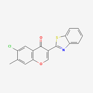 molecular formula C17H10ClNO2S B12541164 3-(1,3-Benzothiazol-2-yl)-6-chloro-7-methyl-4H-1-benzopyran-4-one CAS No. 660852-11-9